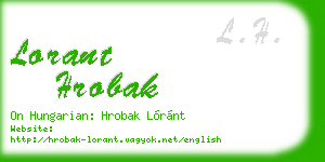lorant hrobak business card